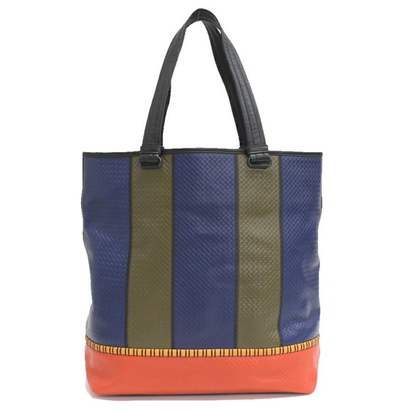 Bottega Veneta Intreccio Mirage Leather Tote Bag Blue Khaki Green Orange - Picture 3 of 9